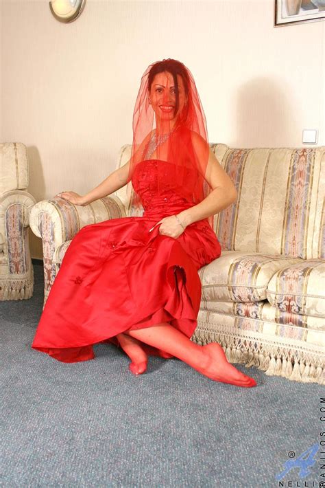 Mature Milf Nelli Could Raise The Devils Cock With Her Red Bridal Gown