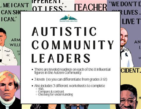 famous autistic people classroom bulletin board set printable poster bundle autism acceptance