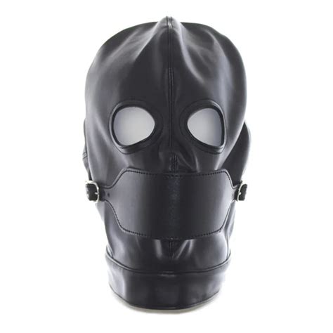 Buy Masks Hoods With Gag Sexy Pu Leather Unisex Adult Products Fetish Head