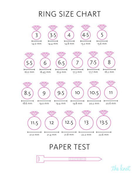 Womens Ring Size Chart Printable