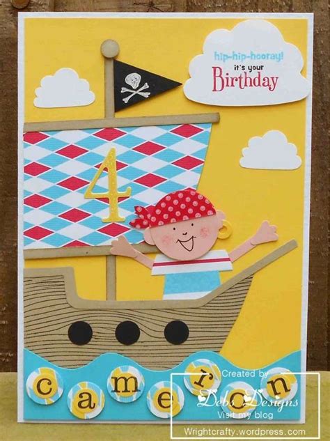 Ahoy There Me Matey Punch Art Card Making Kids Kids Birthday Cards