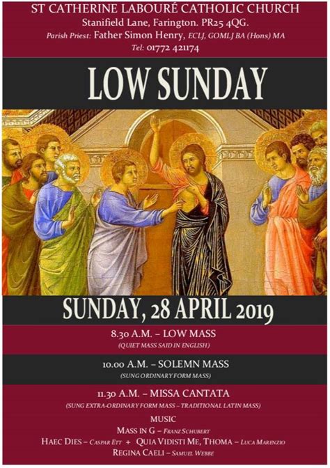 Offerimus Tibi Domine High Mass On Low Sunday