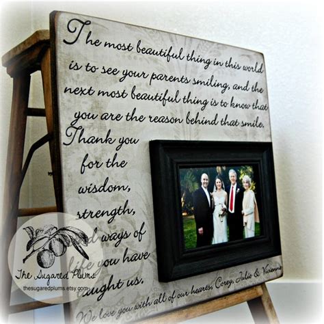Parent Wedding Gift Wedding Frame Thank You Gift For