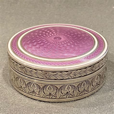 Late 19th Century American Silver And Guilloche Enamel Box Antique Silver Hemswell Antique