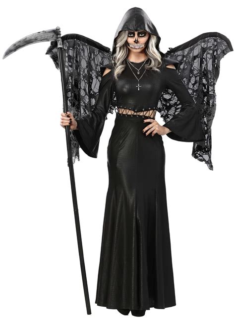 Umorden Women Lady Death Grim Reaper Scary Ghost Demon Costume