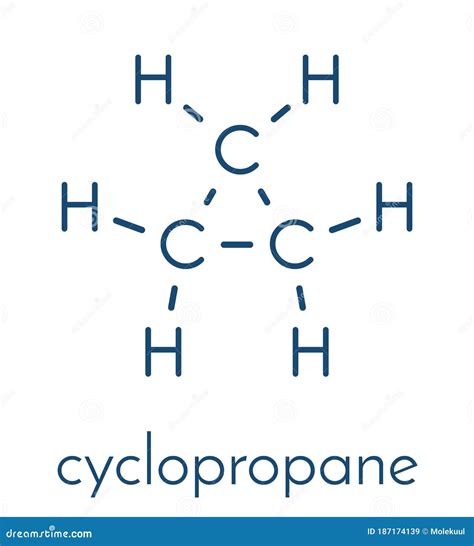 Cyclopropane Cycloalkane Molecule Used As Anaesthetic Skeletal
