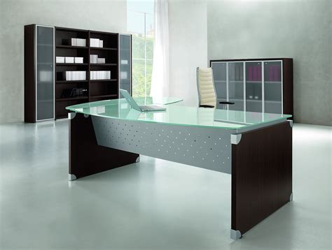 Alf italia tivoli executive desk furnitalia contemporary italian furniture showroom. Nexa Glass - Glass Executive Desk with return - TAG office
