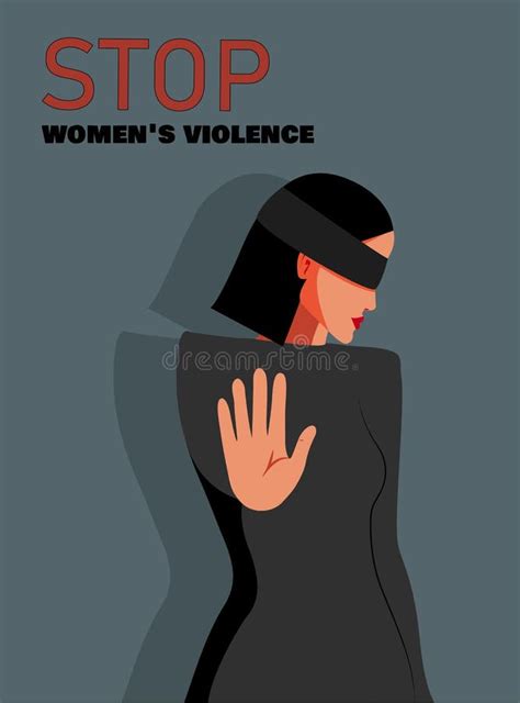 Protest Against Violence Against Women Stock Vector Illustration Of