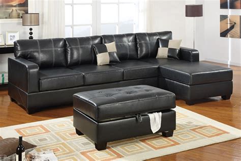 15 The Best Black Leather Sectionals With Ottoman