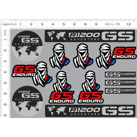 Bmw R1200gs Stickers Decals Adventure Motorcycle Gs Enduro Dakar Set