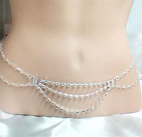 Rhinestone Belly Chain Diamante Body Jewellery Layered Etsy