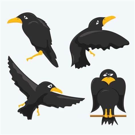 Crow Ilustración De Dibujos Animados Vector Gráfico Vectorial