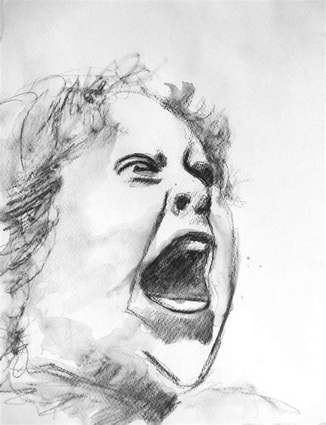 Screaming Face Drawing Face Drawing Drawing People Drawings