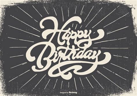 Vintage Typographic Happy Birthday Illustration 155661 Vector Art At