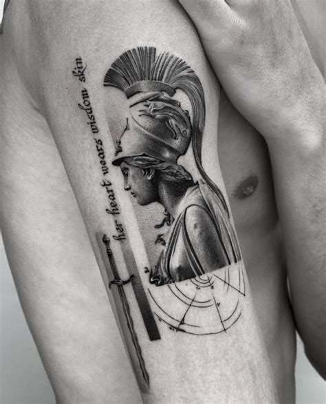 Athena Goddess Statue Tattoo