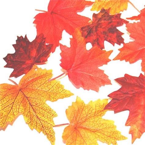 12 Autumn Maple Leaves Artificial Fabric Leaves Shelf Edge