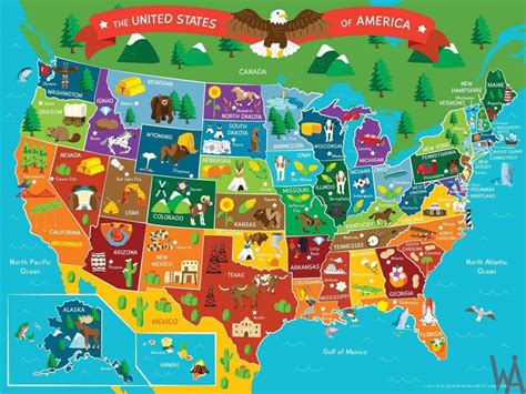 United States Map With Attractions