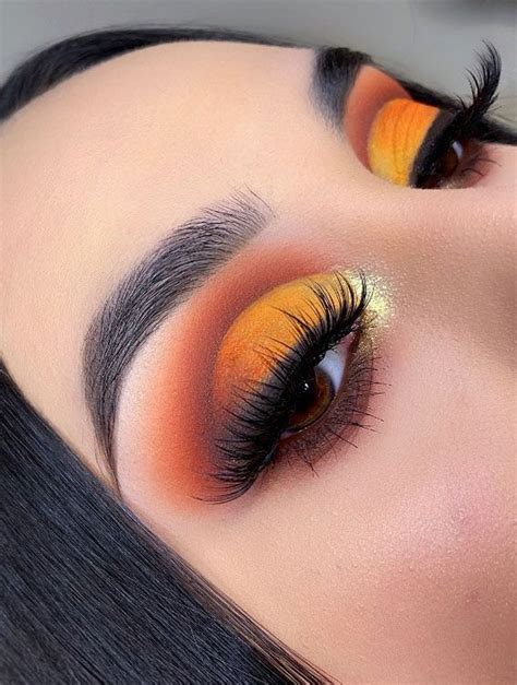 burnt orange eyeshadow fall vibe this makeup idea features stunning matte orange shades