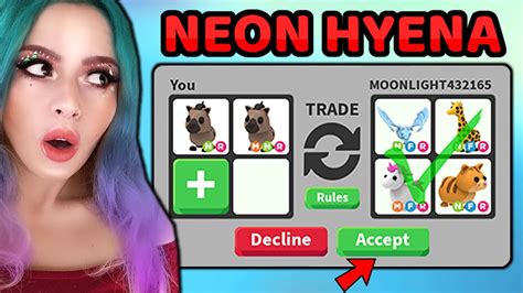 Neon Hyena Trade Bakin Neler Verdİler Sırtlan Pet Roblox Adopt