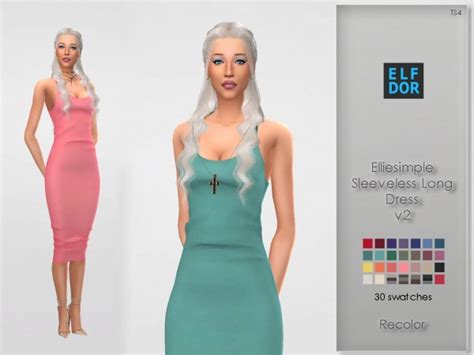Elfdor Sleeveless Long Dress Recolored V2 • Sims 4 Downloads