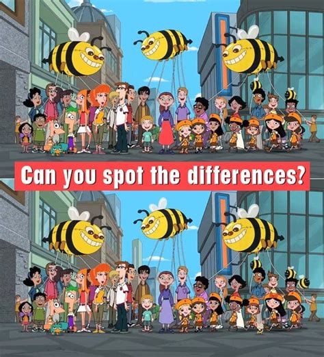 Phineas And Ferb Spot The Difference Free Printablehow