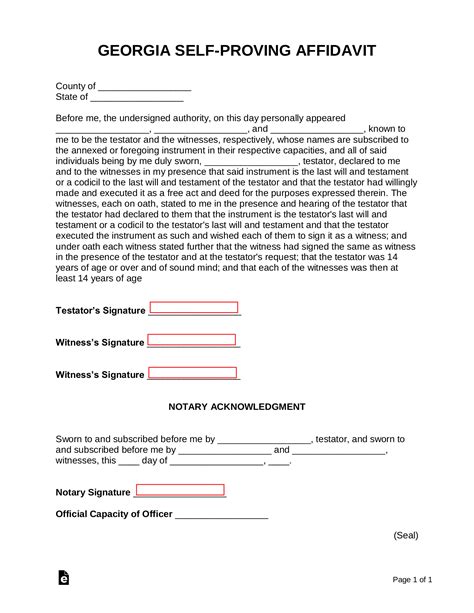 Notary Template Georgia PDF Template