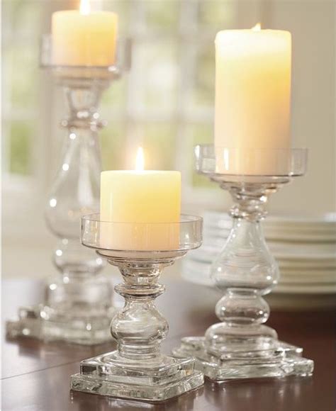 Clear Glass Square Base Pillar Holders Traditional By Pottery Barn