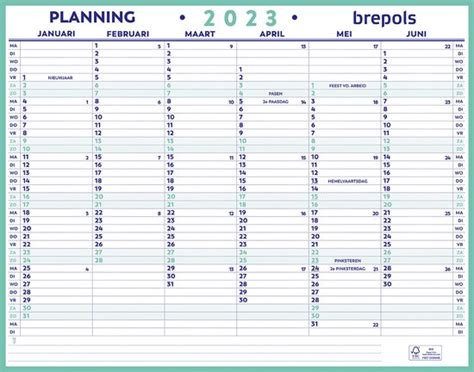 Brepols Kalender 2023 Maxi Planning Nl Hard Karton Overzicht 6