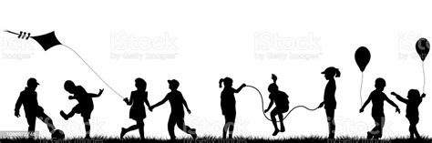 Black Children Playing Outdoor Stock Illustration Download Image Now