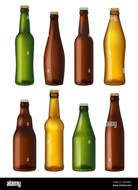 Blank Beer Bottles Colored Glass Containers Vessels For Brown And Light Craft And Green Beer