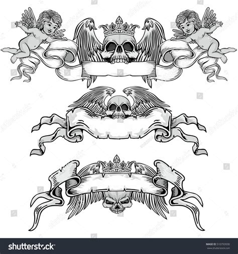 Gothic Banner Skull Grungevintage Design Tshirts Stock Vector Royalty
