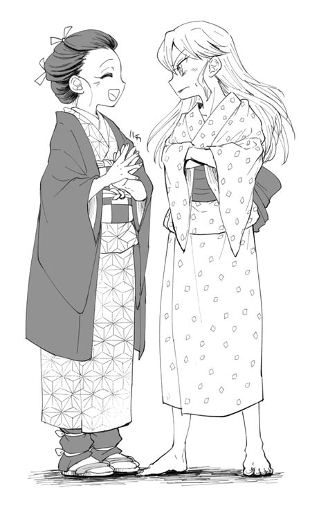 Kamado Nezuko And Daki Kimetsu No Yaiba Drawn By Haikaedathaika