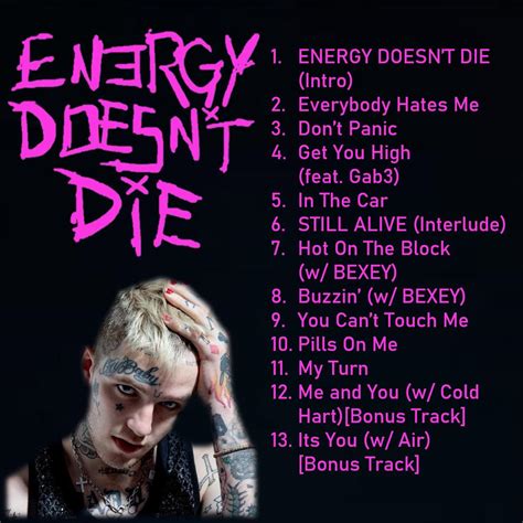 Lil Peep Energy Doesnt Die Album Concept Tracklist Album Cover