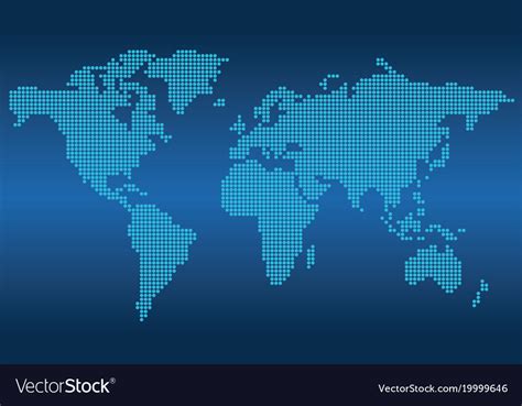 World Map On A Blue Background Royalty Free Vector Image