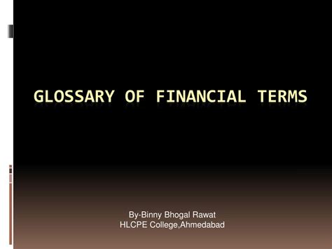 Ppt Glossary Of Financial Terms Powerpoint Presentation Free