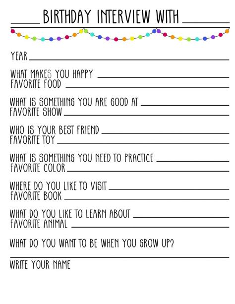 4 Best Images Of Free Printable Birthday Interview Birthday Interview