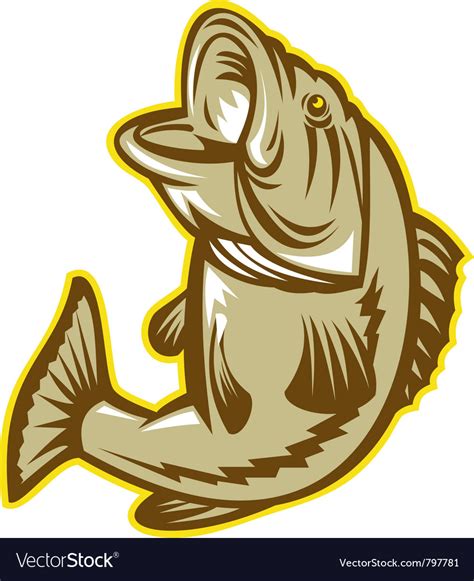 Largemouth Bass Fish Royalty Free Vector Image