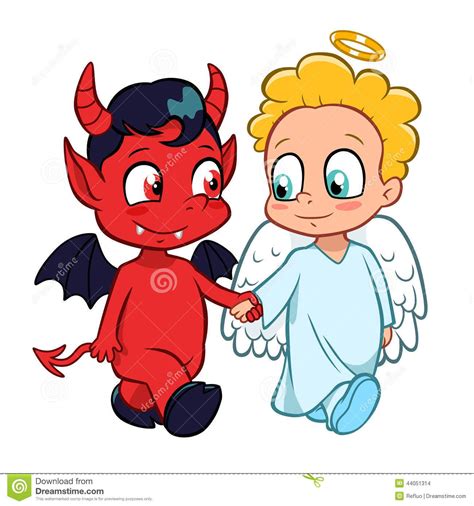 Angel And Devil On Shoulder Cartoon Angel Devil Shoulder Illustrations