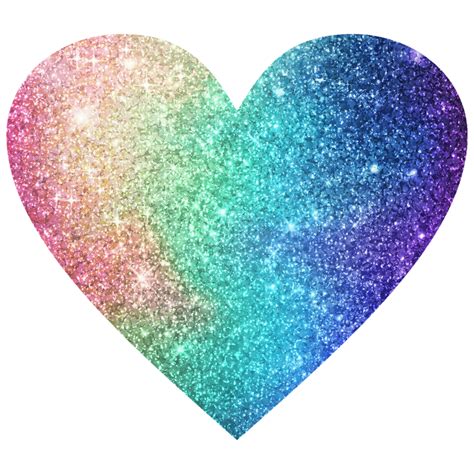 Image Heart Rainbow Glitter Color Heart Glitter Png Download 1024