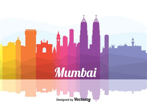 Colorful Mumbai Cityscape Vector 130140 Vector Art At Vecteezy