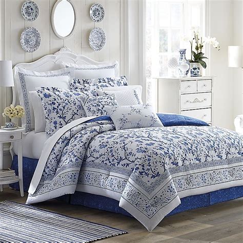 Laura Ashley Charlotte Comforter Set In China Blue Bed Bath And Beyond