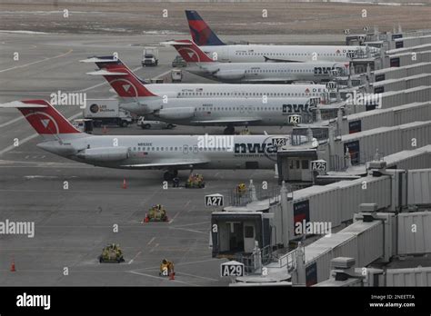 Delta And Northwest Airlines Aircraft Are Shown At The Mcnamara