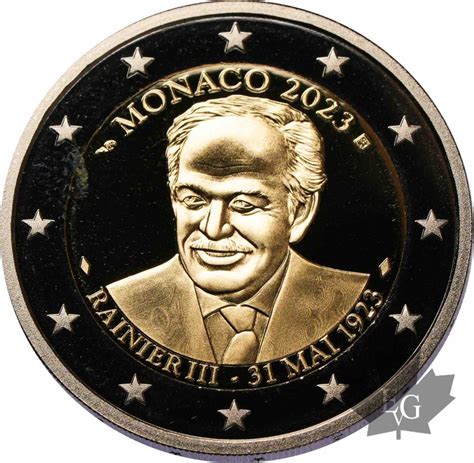 Euro Monaco 2023 2 Euro Be Proof Monaco 2023 Centenaire Rainier Iii