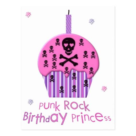 Punk Rock Birthday Princess Postcard Zazzle