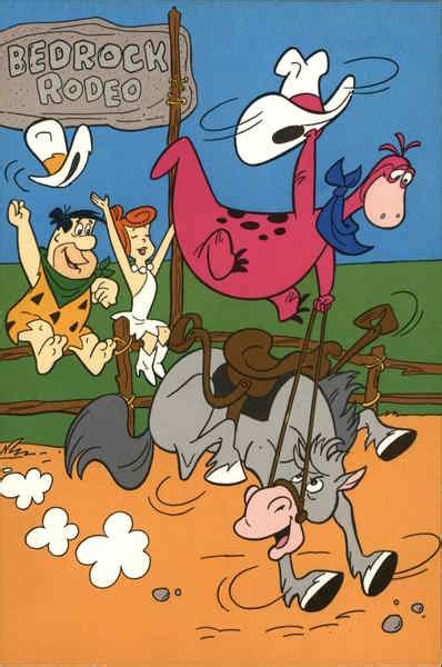 The Flintstones In The Bedrock Rodeo Long Beach Ca Cartoons Postcard
