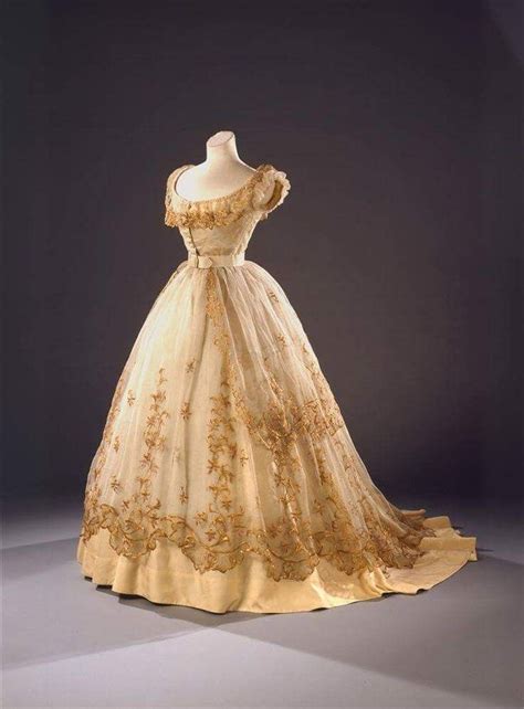 Ball Gown 1865 Unknown Country Silk With Straw Embroidery Wien Museum
