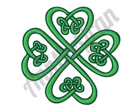 Celtic Knot Shamrock Pattern Shamrock Embroidery Design Etsy