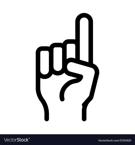 Finger Pointing Up Icon Outline Royalty Free Vector Image