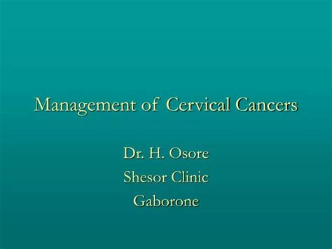 Ppt Management Of Cervical Cancers Powerpoint Presentation Free