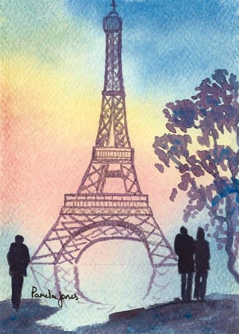 Original Watercolour The Eifel Tower Paris France Eiffel Tower
